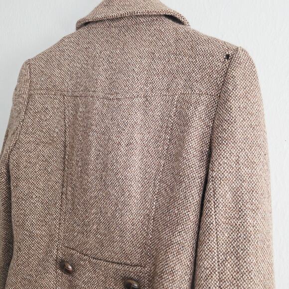 Zara Wool Brown Double-Breasted Peacoat - Picture 8 of 12